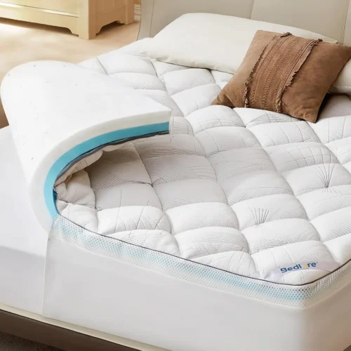 Alternative view of Bedlore King Mattress Topper 3 Inch, Dual Layer Medium Support, White