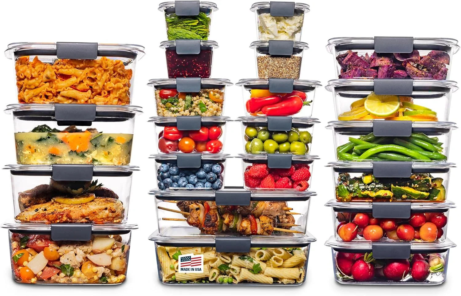 Brilliance BPA-Free 3 Set Food Storage Containers with Lids, Removable Trays, Airtight, Leak-Proof, Ideal for Meal Prep, Lunch, and Leftovers - Image 3
