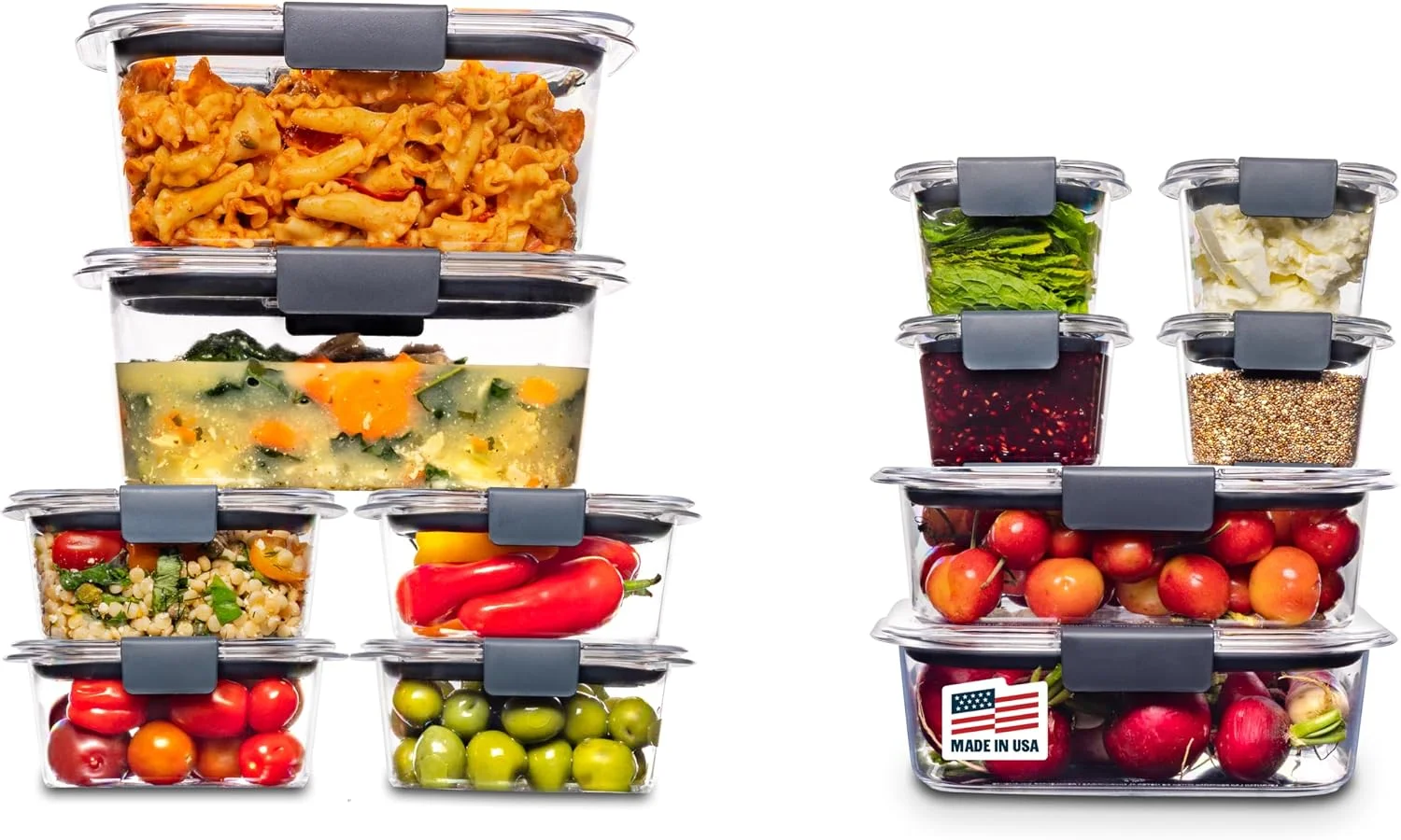 Brilliance BPA-Free 3 Set Food Storage Containers with Lids, Removable Trays, Airtight, Leak-Proof, Ideal for Meal Prep, Lunch, and Leftovers - Image 2