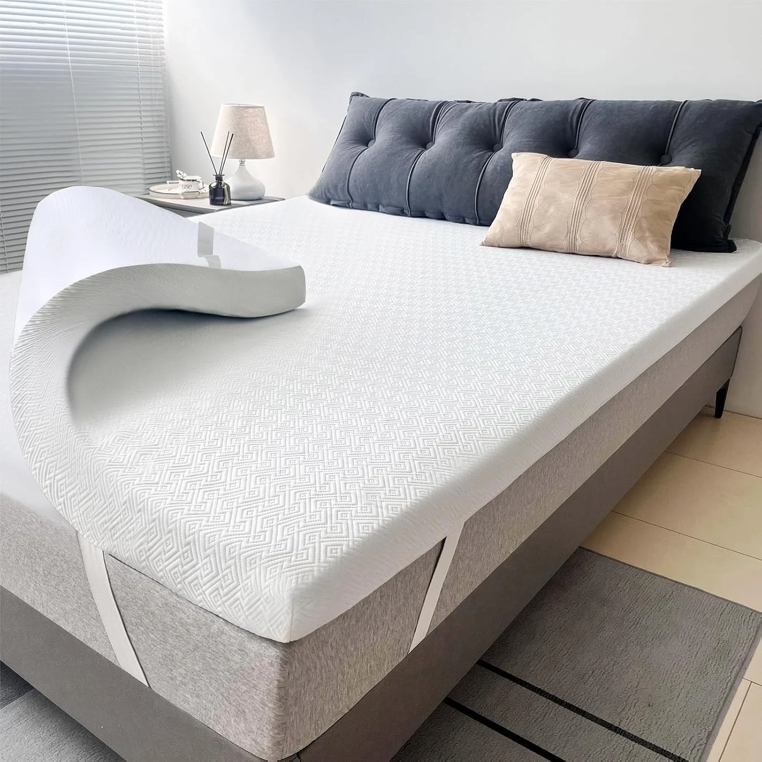 Airensky 2 Inch Memory Foam Mattress Topper, Cooling Gel Infused High Density Full (45x75) Topper with Removable Skin-Friendly Cover, Bed Topper for Pressure Relief Back Pain, CertiPUR-US Certified - Image 2