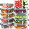 KOMUEE 10 Packs 30oz Glass Meal Prep Containers 2 Compartments