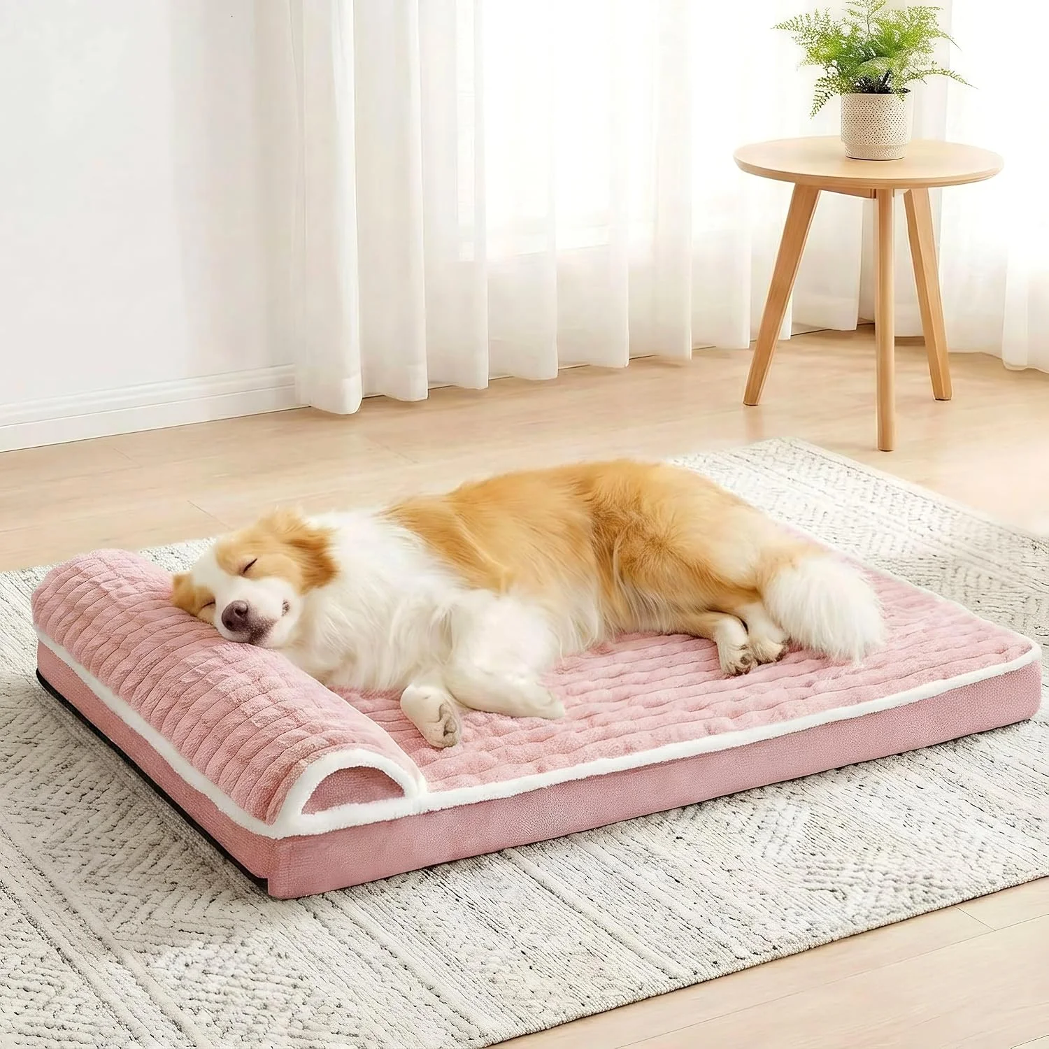 Jolifield Orthopedic Large Dog Bed Pillow Pet Sofa Bed 91x61cm Grey - Image 3